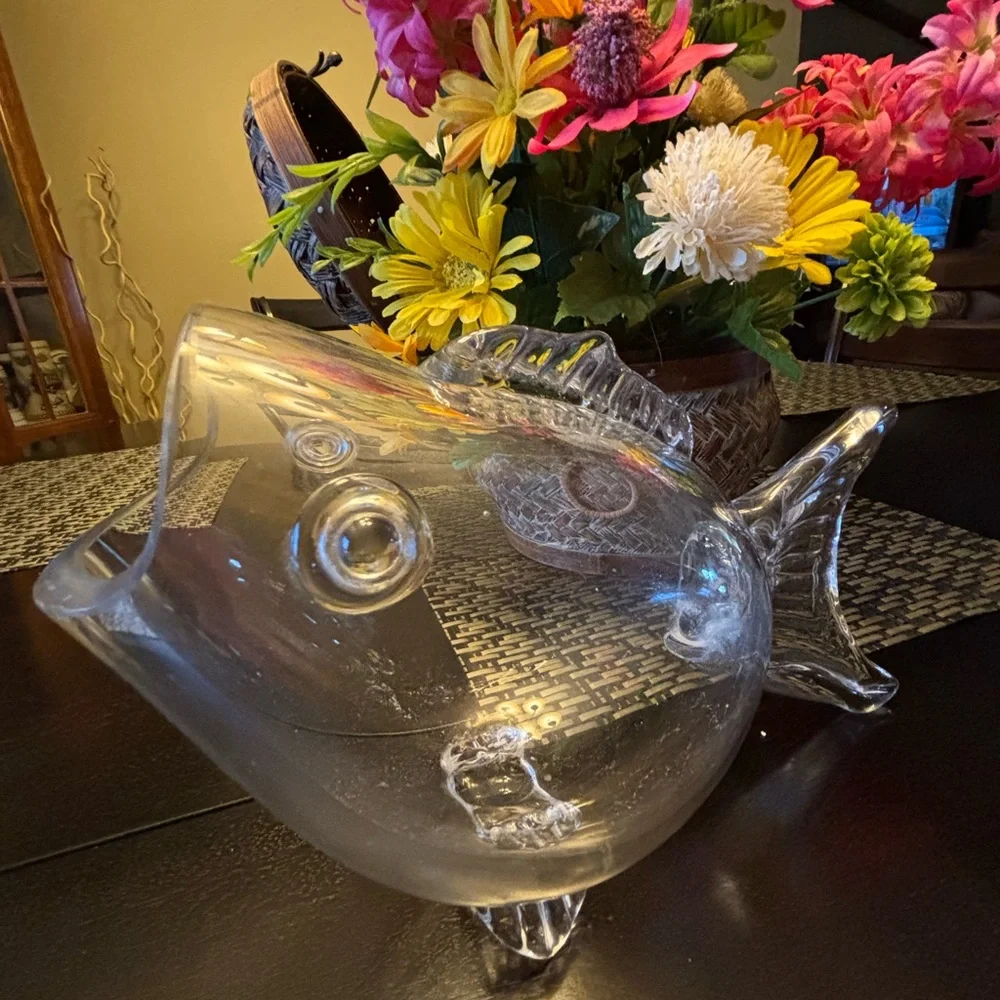Clear Glass Fish Shaped Bowl